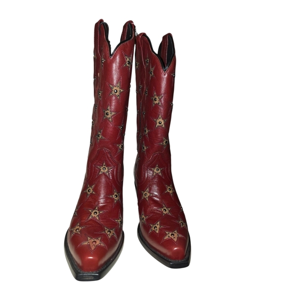 Black Star Marfa Western Boots - Snip Toe in Cherry Color SIZE 7.5 - Picture 9 of 14